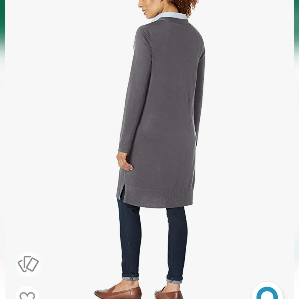 Amazon Essentials Lightweight Longer Length Cardigan Sweater Heather Gray 5X